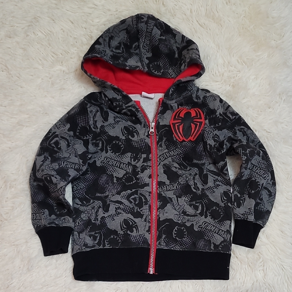Marvel,Spiderman, Black and Red Hoodie, Sweatshirt, Boys, Size 5, Unisex